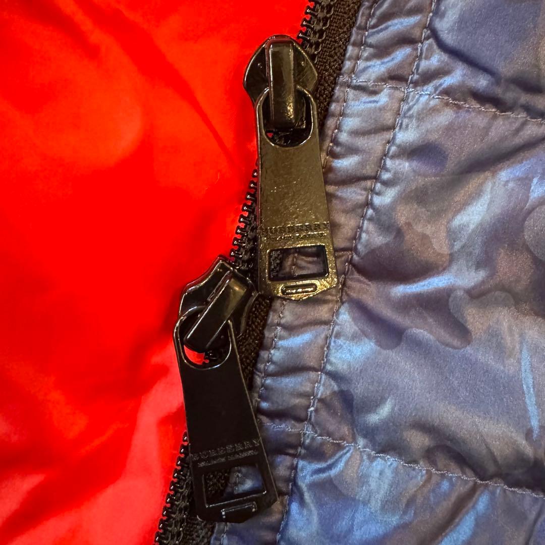 バーバリー ブラックレーベル 迷彩 ダウンジャケット 2way 袋付 M紺