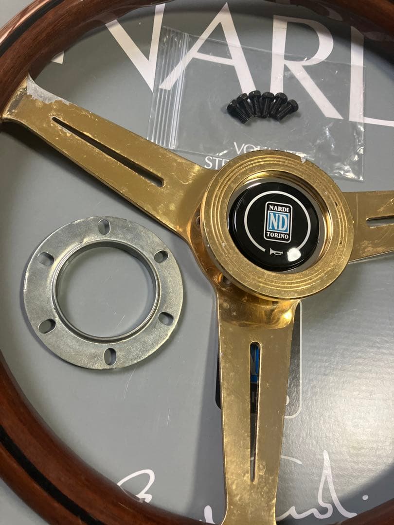 ナルディ 正規品 NARDI クラシック ウッド 廃盤ゴールド ステアリング