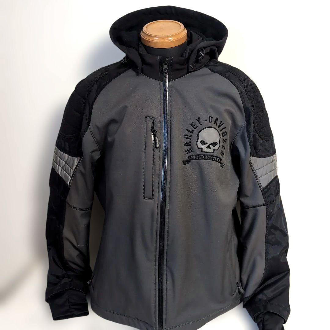 ev14 ハーレーダビッドソン スカル ライダースジャケット メンズLL相当