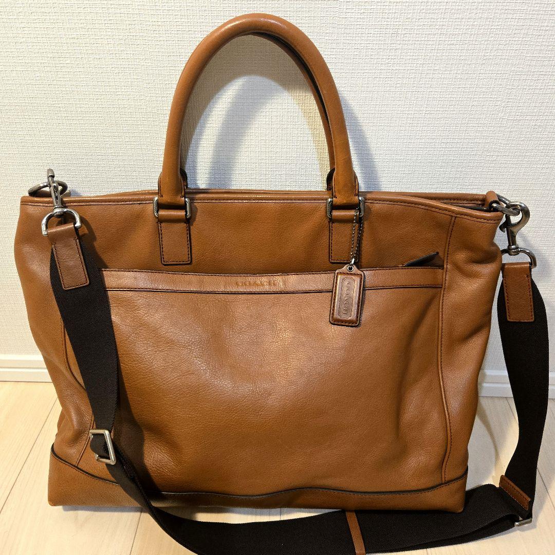 【COACH（元値50,000→8,000円）】 ビジネストートバッグ COACH（コーチ） トートバッグ F55410 PERRY BUSINESS TOTE IN PEBBLE