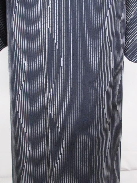 未着用に近い！本場縞大島紬＊もり絹織物＊着物＊証紙あり＊163cm