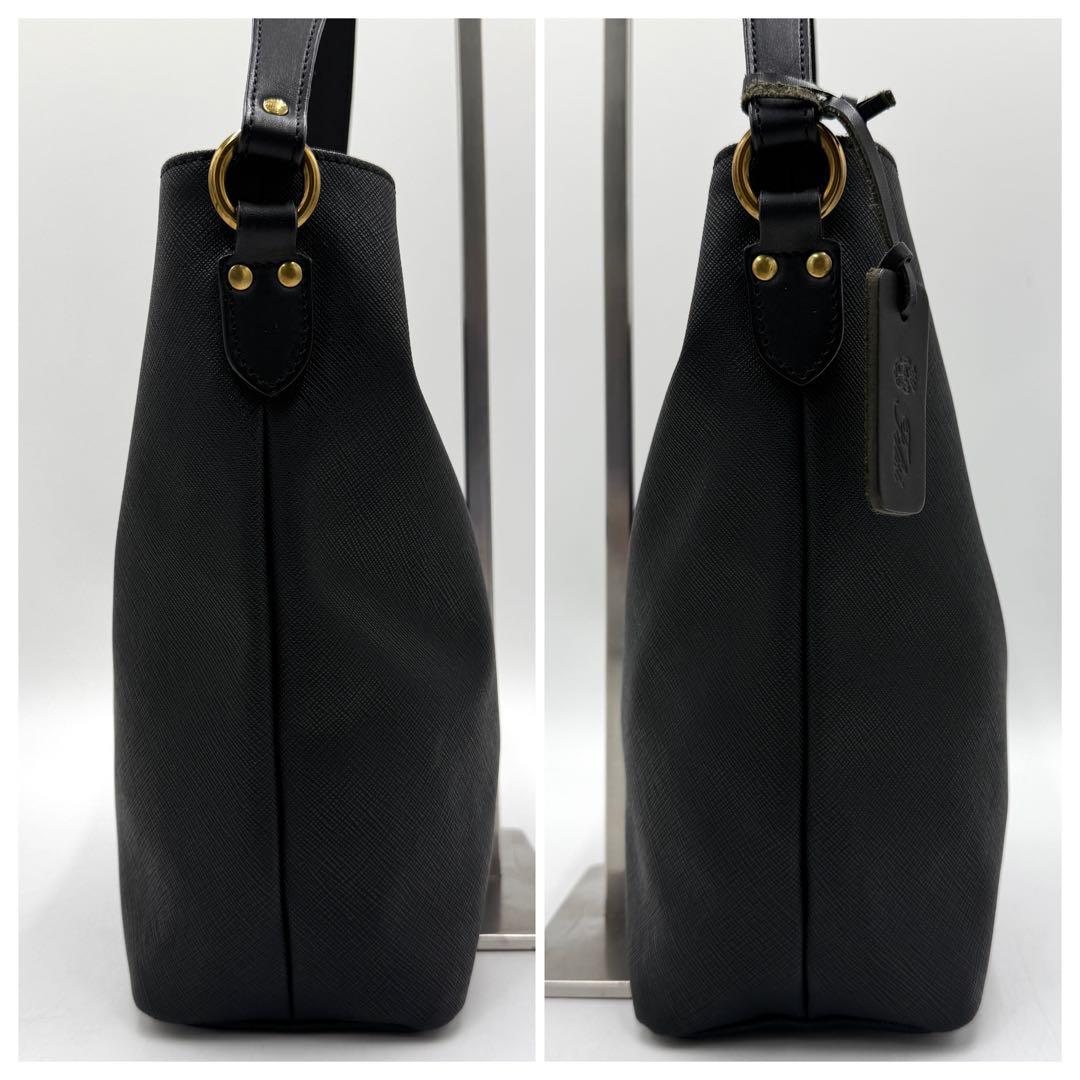 極美品】フェリージ ハンドバッグ バケットバッグ レザー ブラック 20