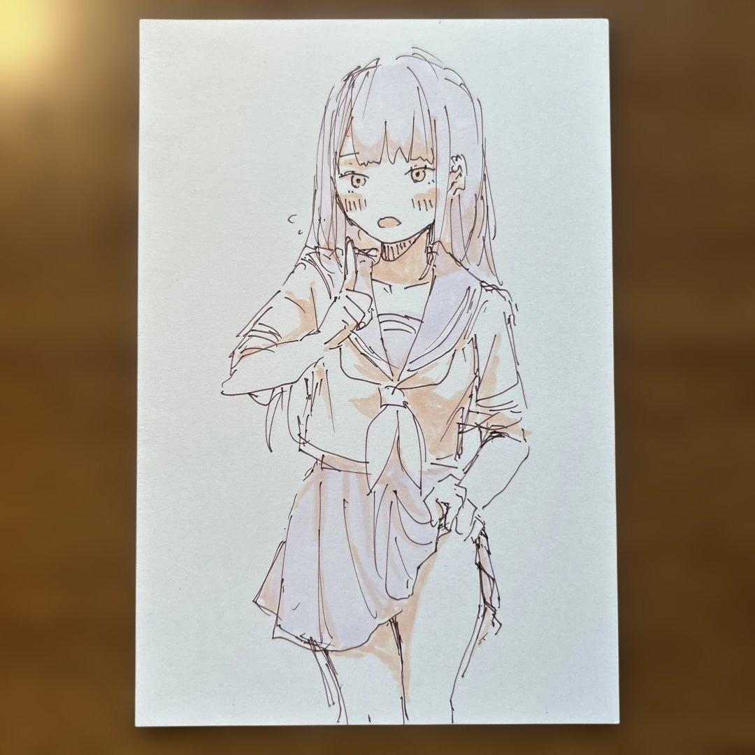 手描きイラスト 4枚セット はがきサイズ - メルカリ