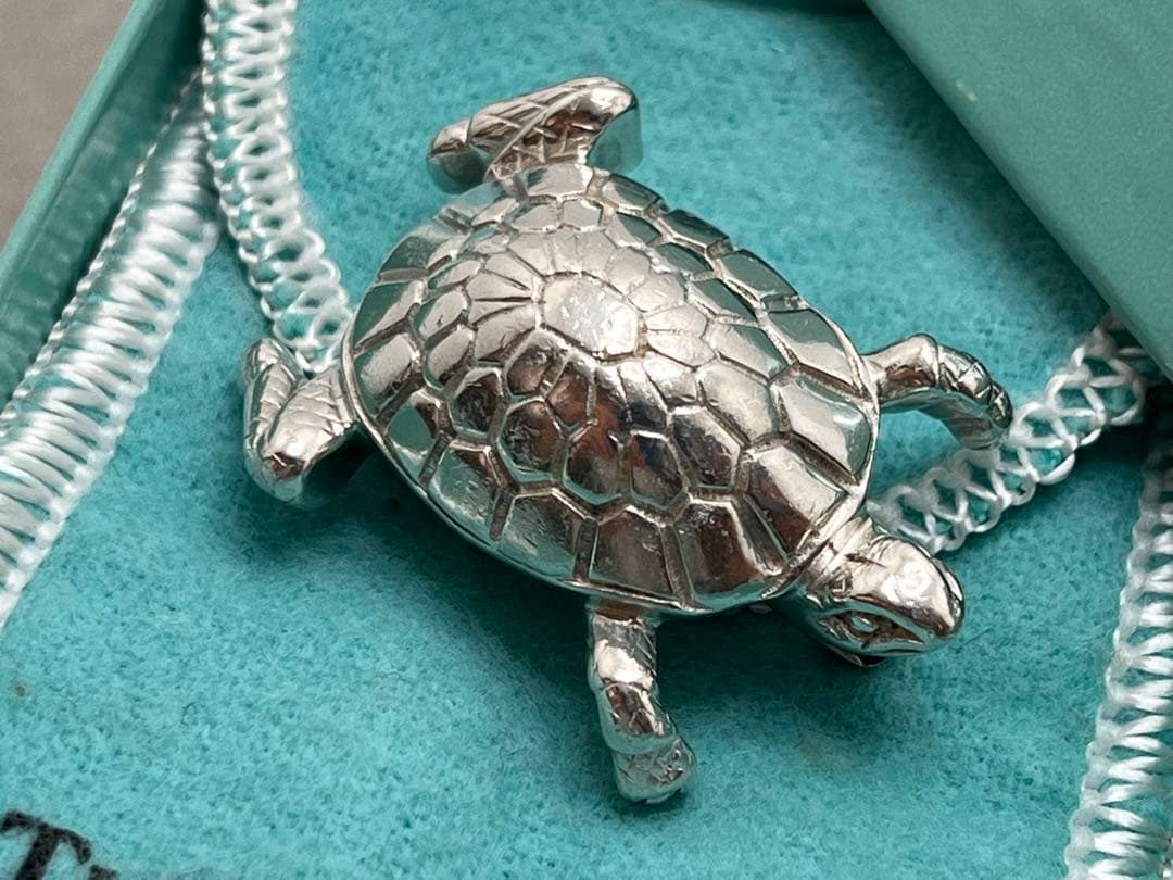 b917 希少 ヴィンテージ ティファニー カメ 亀 ブローチ 925 タートル