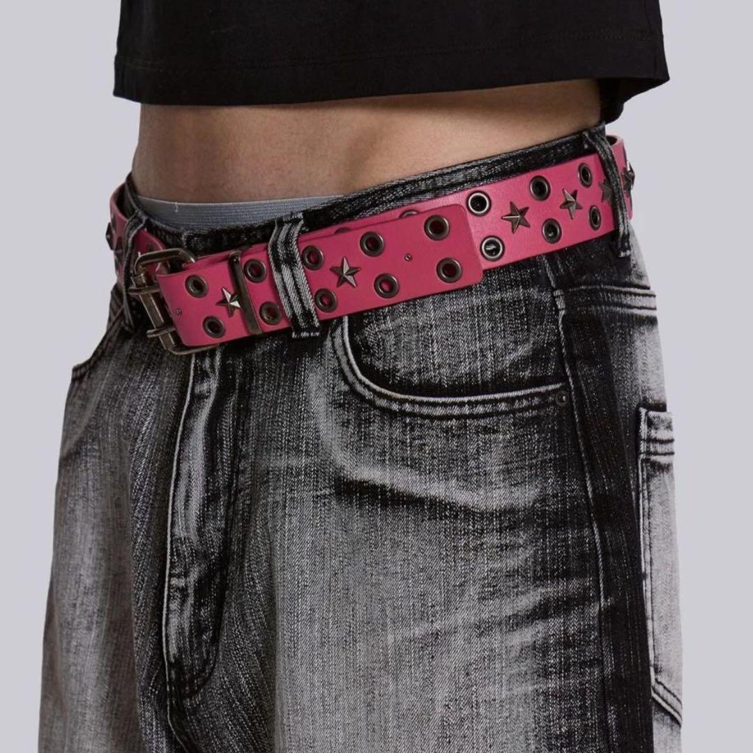 jaded london スタースタッズベルト belt ピンク - メルカリ