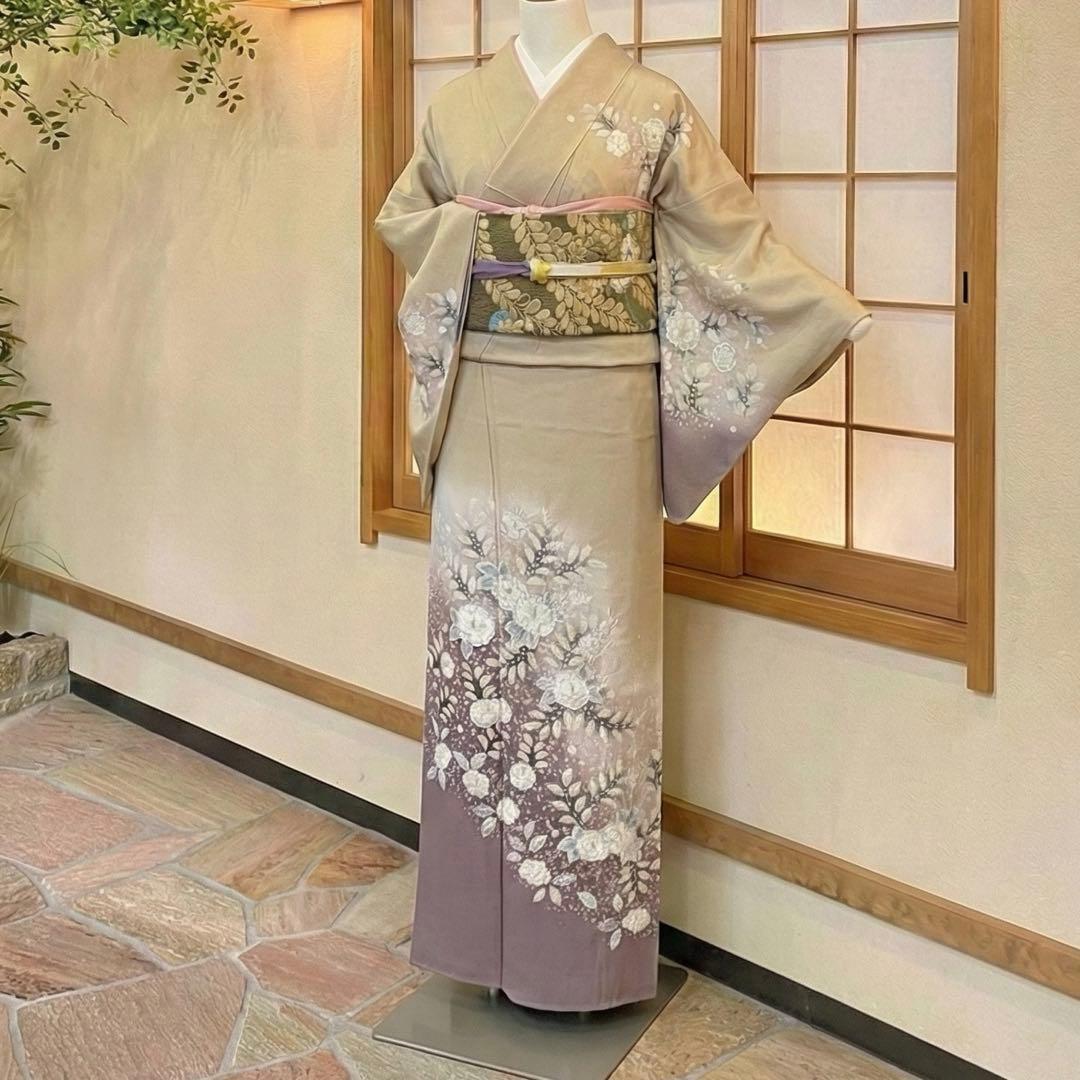 訪問着フルセット　正絹【260▪︎】入学式、　作家　辻が花 袷 正絹 辻が花 訪問着 フルセット 4点 S〜M 未使用近い 美品 カ②-4