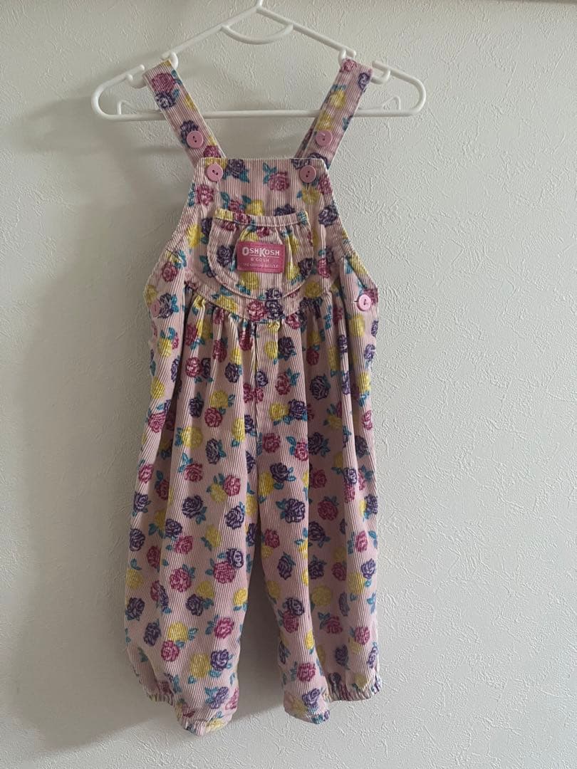 ヴィンテージ oshkosh レア 花柄 ローズ 12m ビンテージ オシュコシュ oshkosh 花柄 希少 オーバーオール