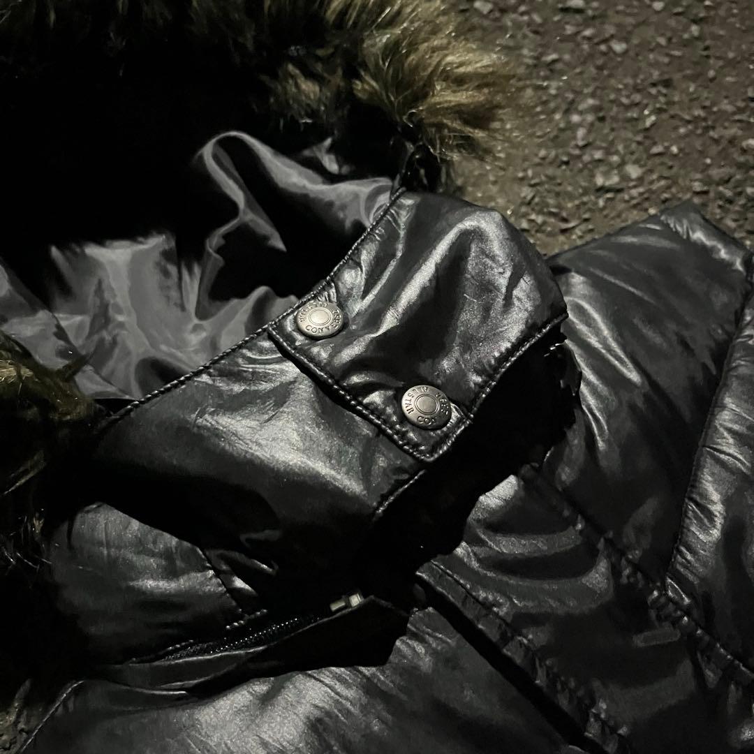 最安値❗️ 00s Y2K ファーダウンベスト 平成 グランジ ギャル男 お兄