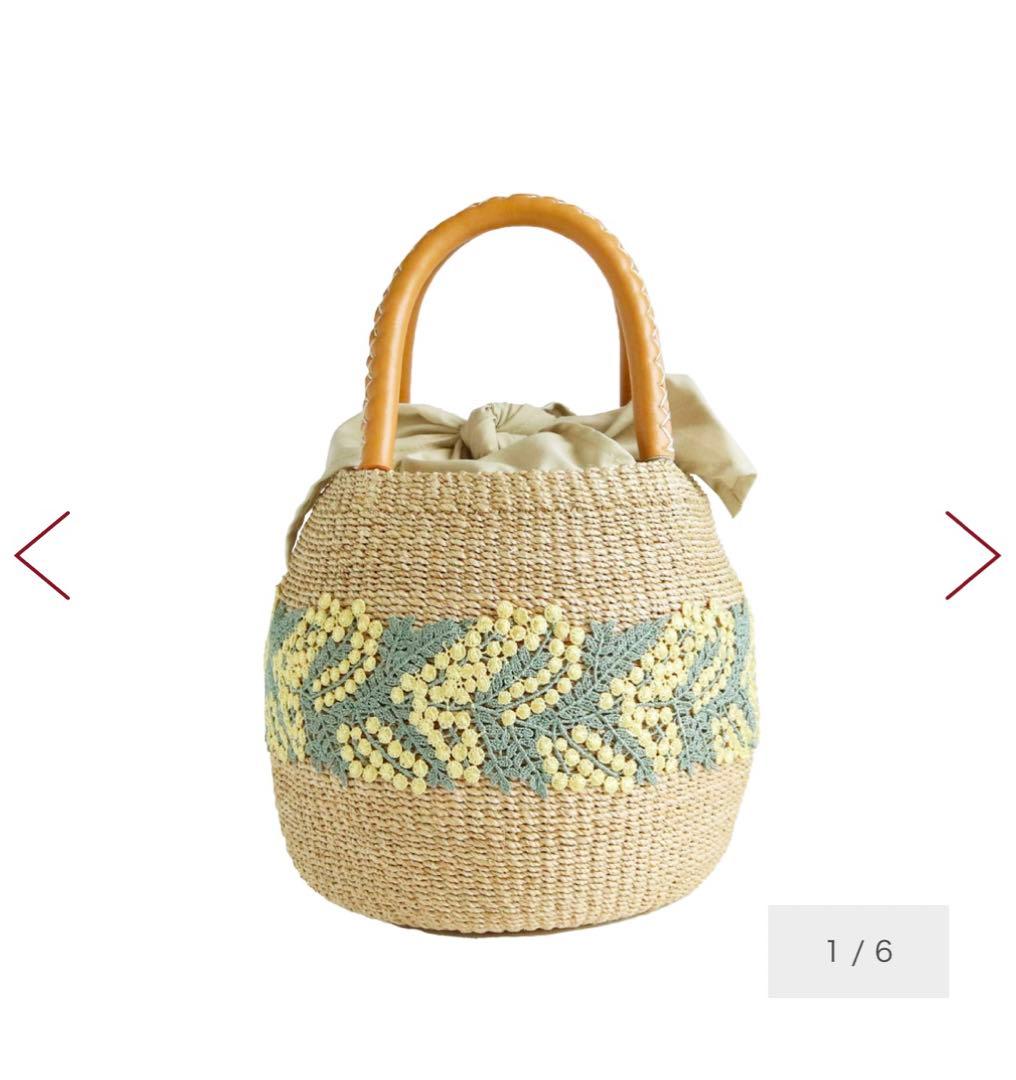 新品同様 近沢レース ミモザ カゴバッグ 今期 ハンカチ フェイラー