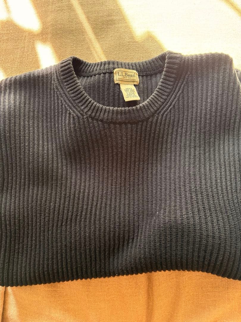 L.L.Bean ブラックリブ編みセーター