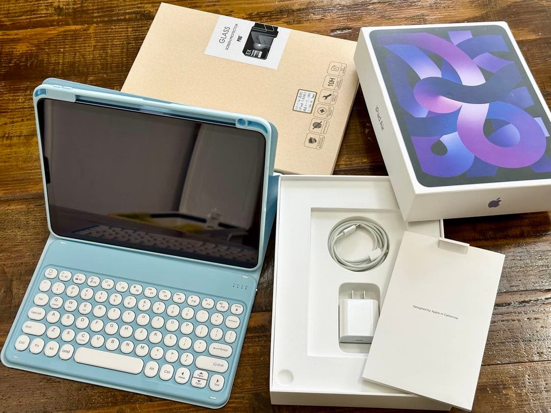 iPad Air 10.9 256GB 2022 第5世代 カバー新品フィルム付 ガラスフィルム付 ペンシル収納 iPad Air5 ケース 2022 Air4 10.9