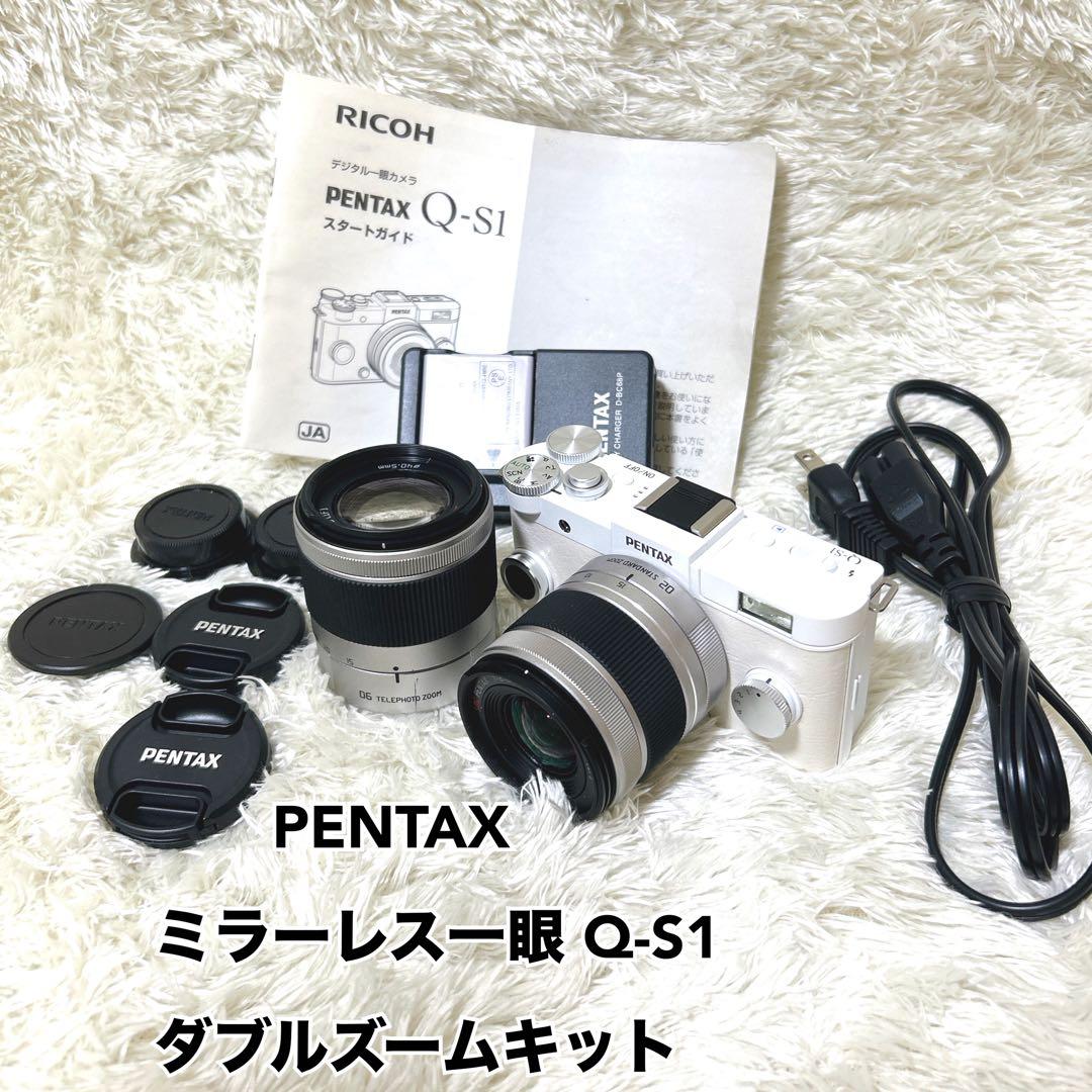 【希少】PENTAX Q-S1 Q-S1 Wズームキット　ミラーレス一眼 ペンタックス PENTAX Q-S1 ダブルズームキット [ガンメタル×カーマイン