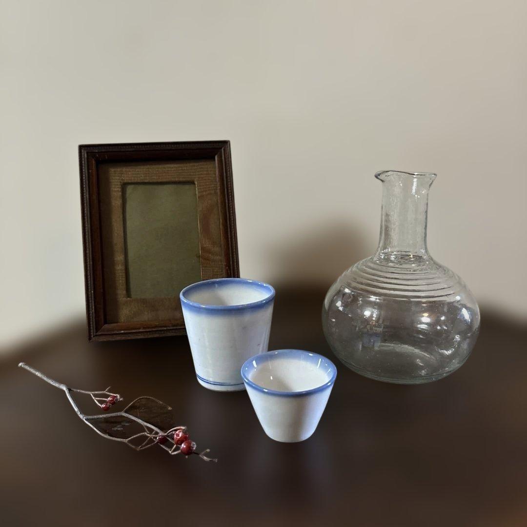 アンティーク ガラス徳利1点 ②吹きガラス 昭和レトロ 古道具 骨董 酒