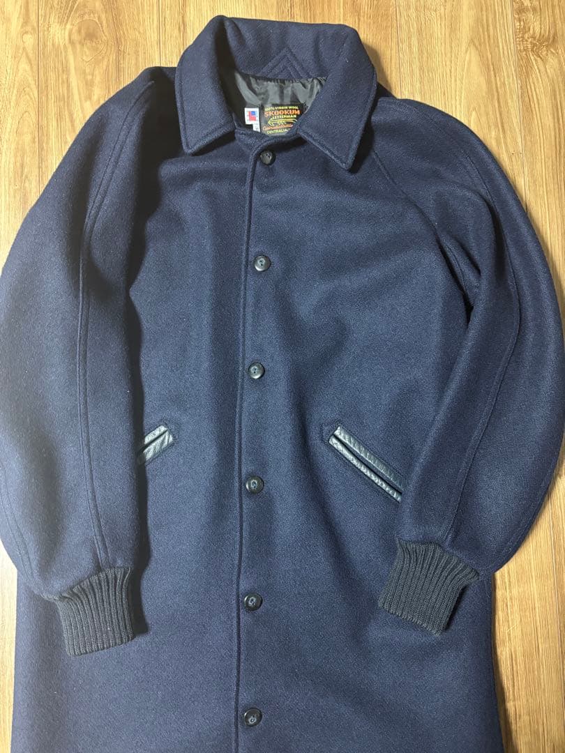 SKOOKUM スクーカム スタジャン コート 38 USA SKOOKUM（スクーカム） 別注 スタジャン スタジアムジャケット フード