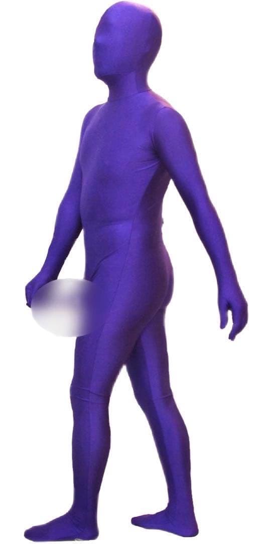 即購入可。XLサイズ紫男性専用凸仕様ゼンタイフルフェイスマスク全身