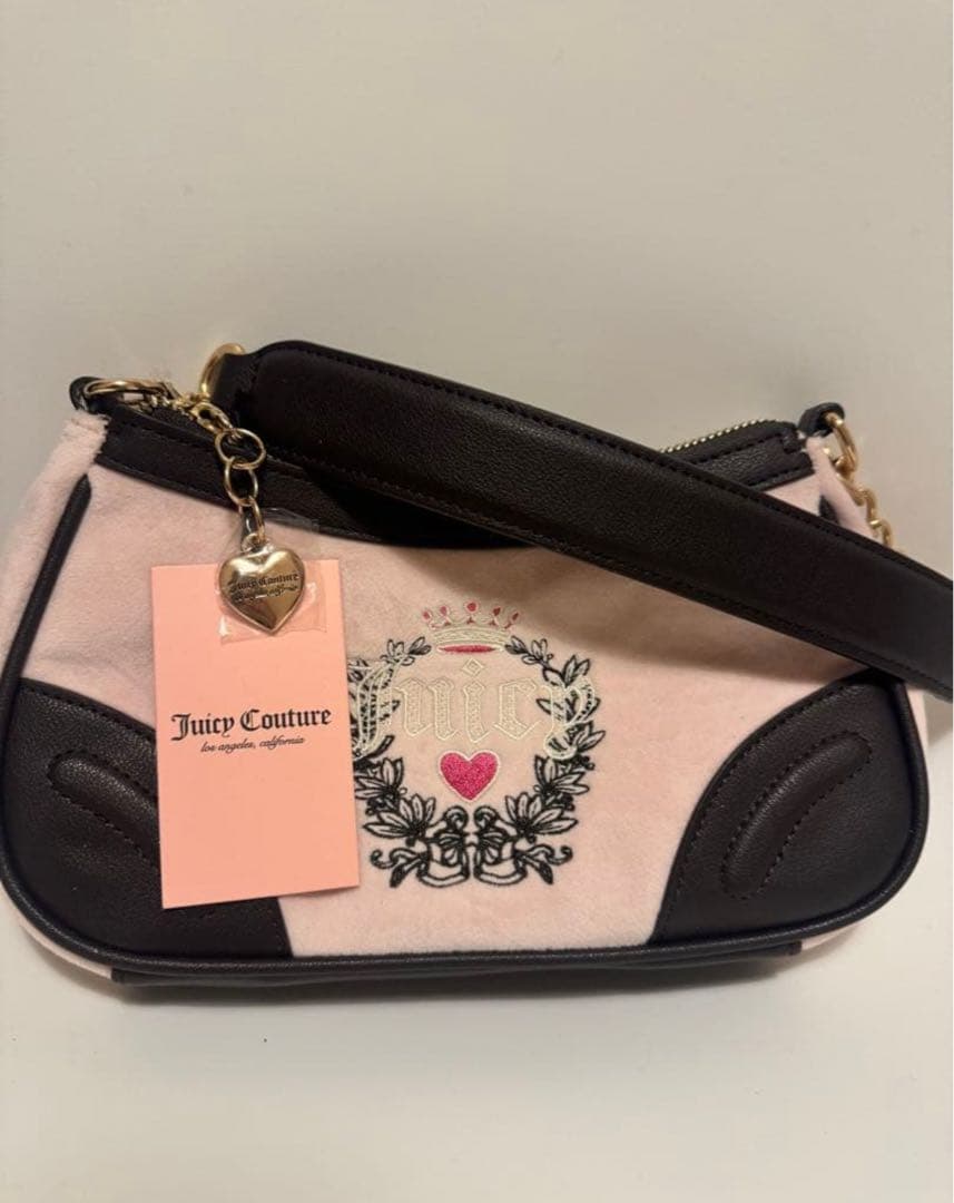 Juicy Couture ショルダーバッグ ピンク/ブラック - メルカリ