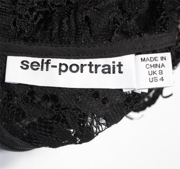 セルフポートレイト ワンピース コードレース カメリア 黒 UK8 未使用