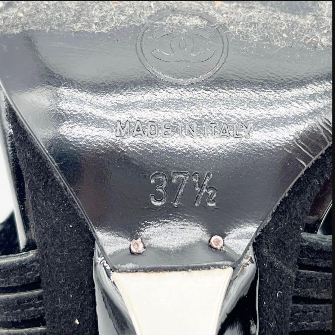 CHANEL サンダル ブラック レザー 37.5 箱・保存袋付き - メルカリ