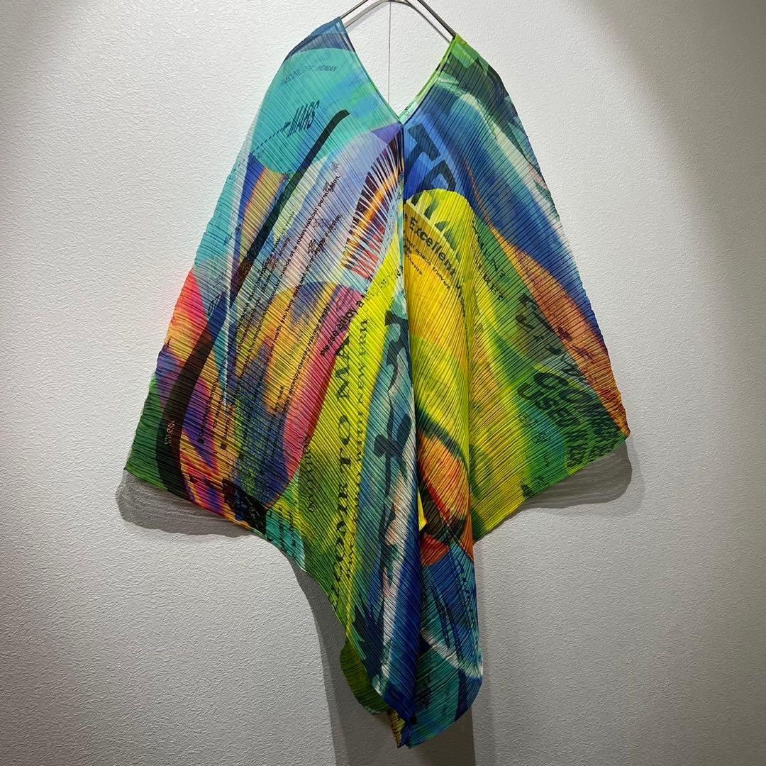 希少 美品 プリーツプリーズ イッセイミヤケ VOYAGER マダムT ポンチョ