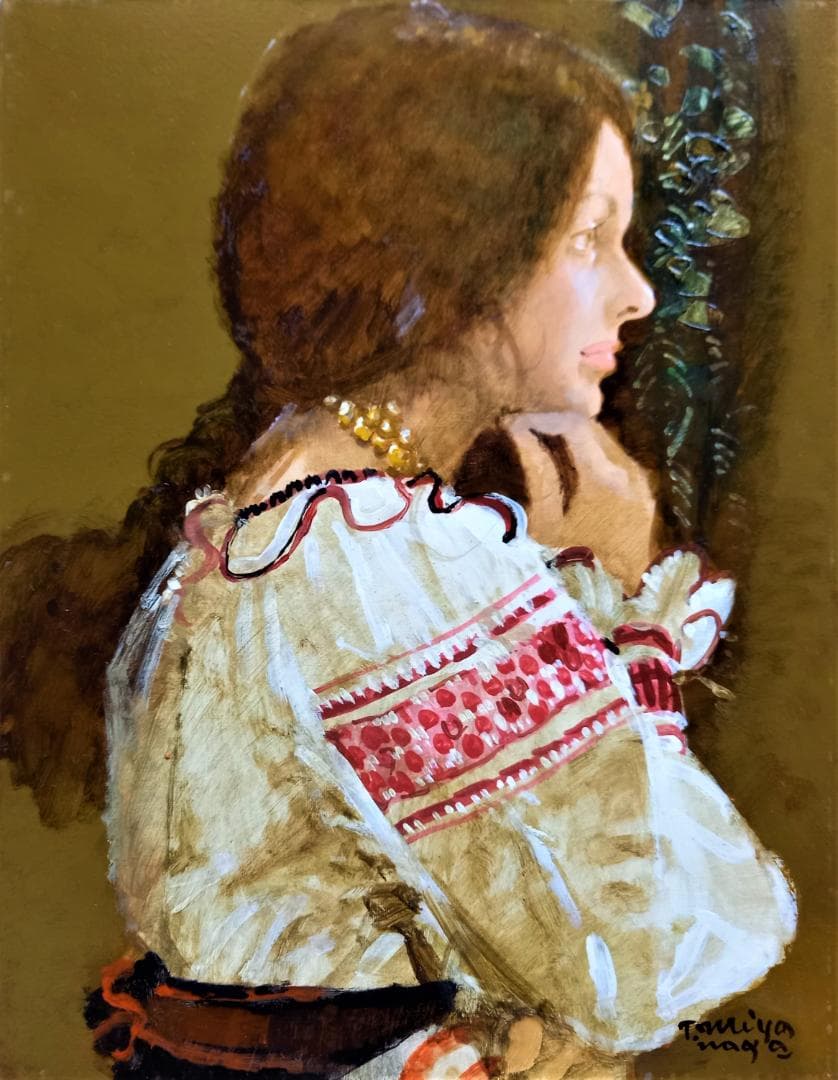 宮永岳彦 「婦人像」 F6号 豪華な金縁額装 真作 - メルカリ