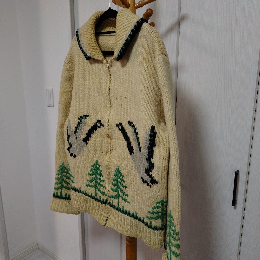 70s カウチンセーター ライトニングジップ 要クリーニング - メルカリ