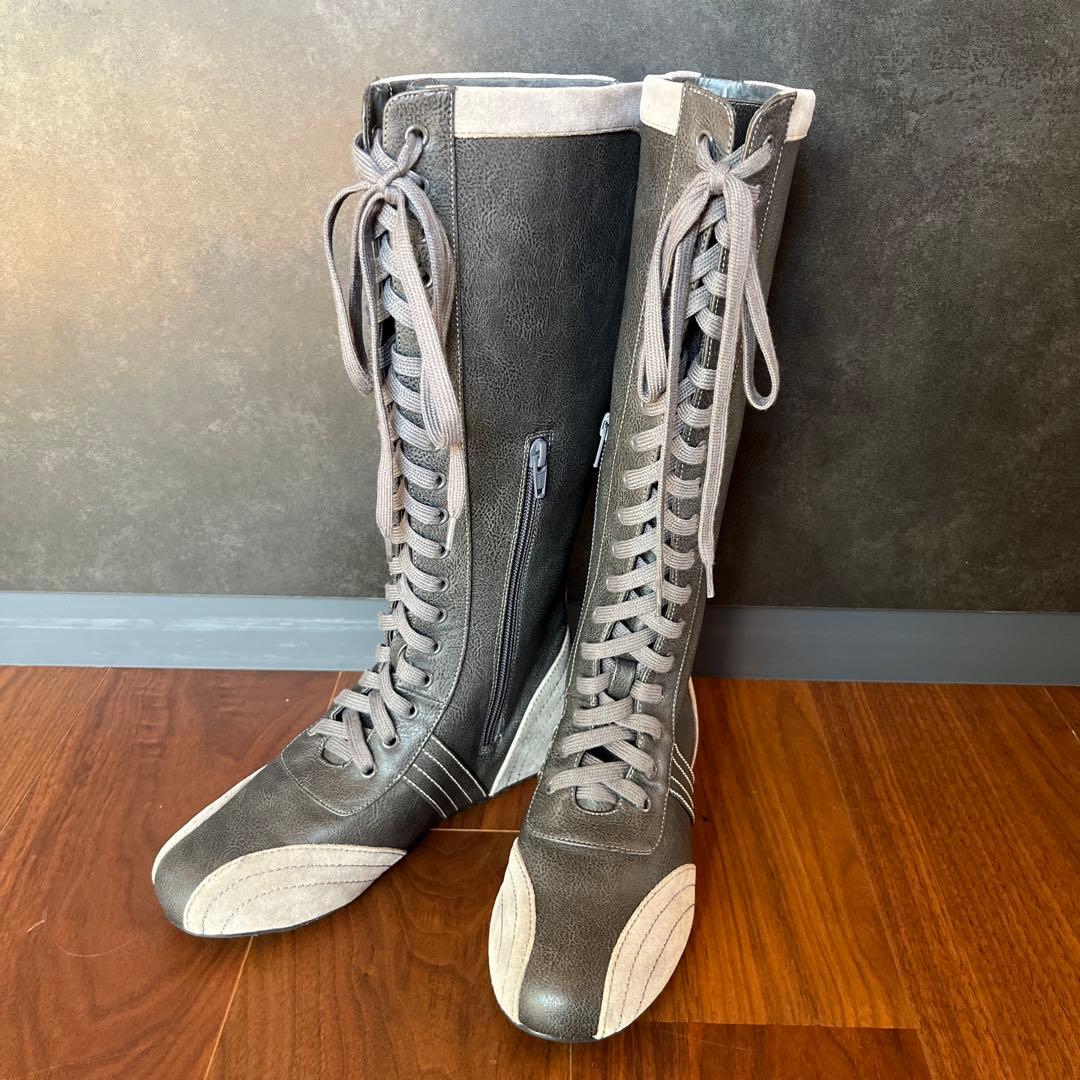 LAGUA GEM ラグアジェム　オーバーハイシューズ　サイズM グレー LAGUA GEM（ラグアジェム）の「OVER HI シューズ（ブーツ）」 - WEAR