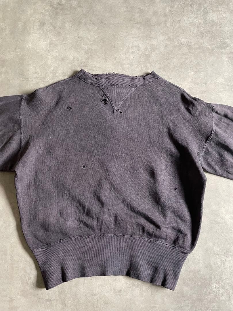 あ*お様 40s 両V ナス紺 スウェット 襤褸 - メルカリ