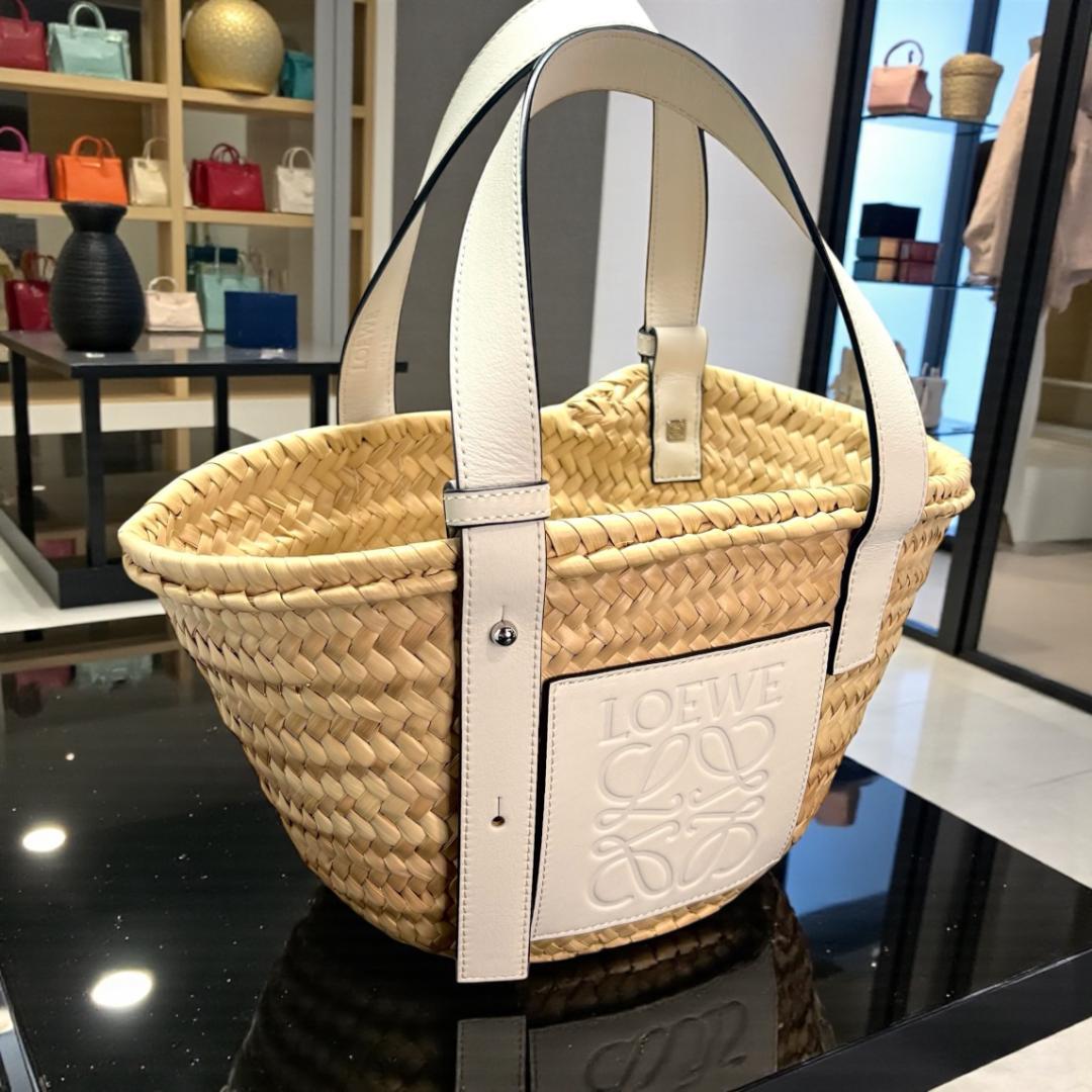 正規品＆極美品‼️ ロエベ ラフィア スモール バスケットバッグ かご