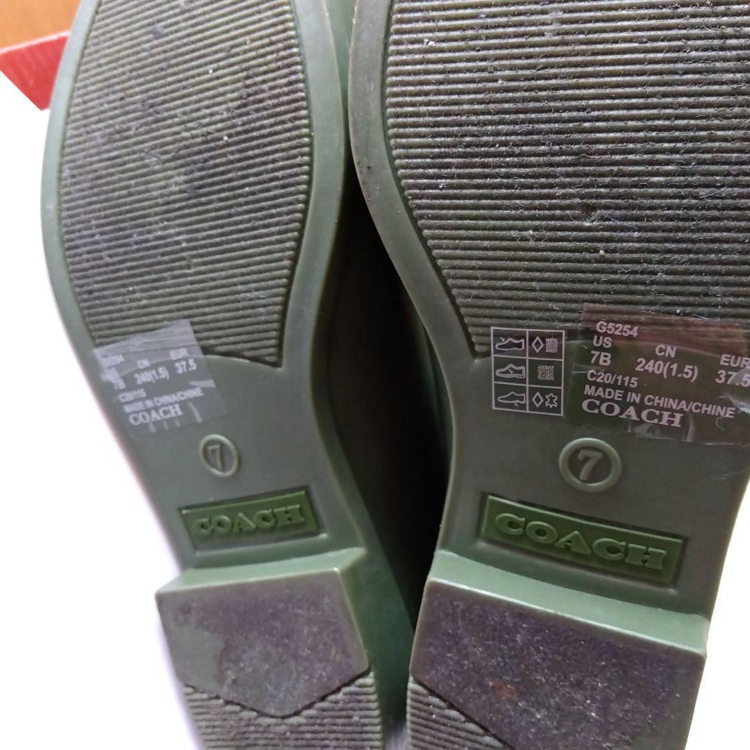 COACH コーチ レインブーツ カーキ色 - メルカリ
