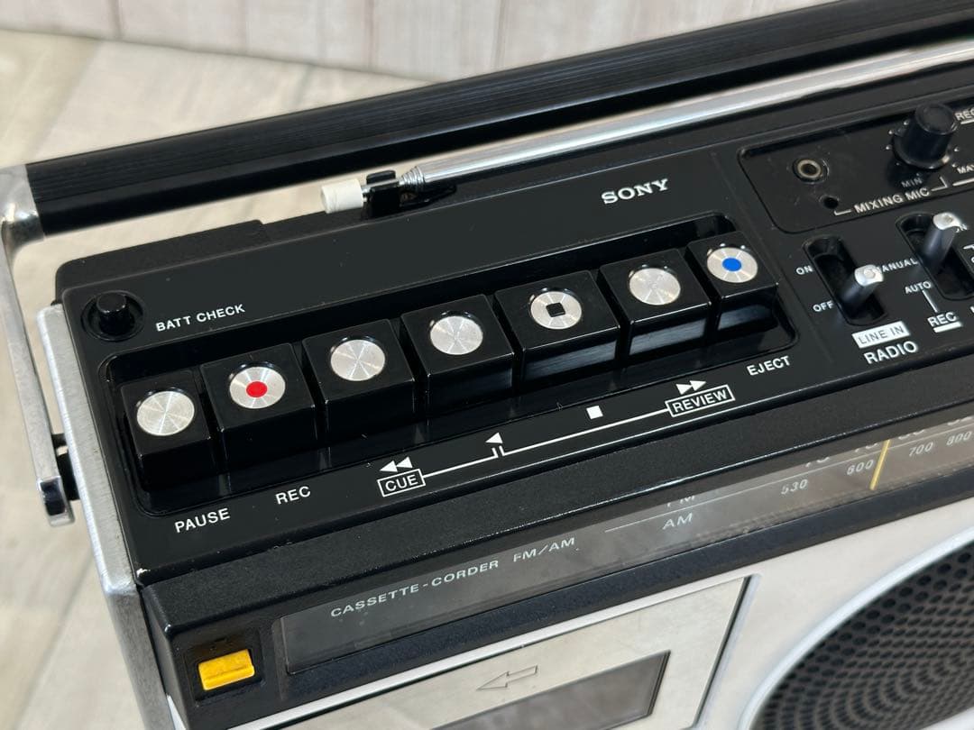 動作品】希少レアカラー白SONY ラジカセ CF-1980 昭和レトロラジオ