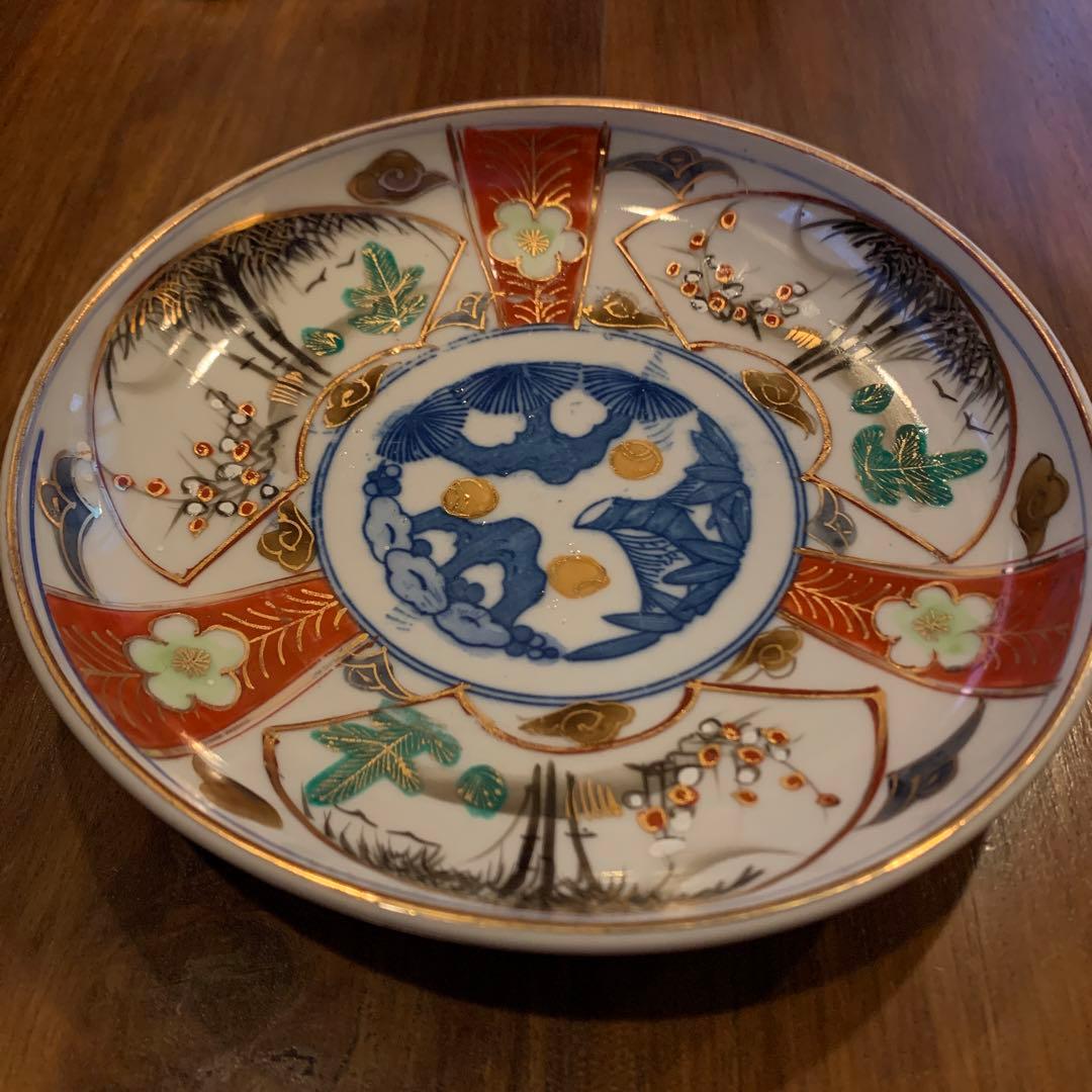 古伊万里金彩赤絵皿 江戸幕末 2枚 アンティーク皿 - メルカリ