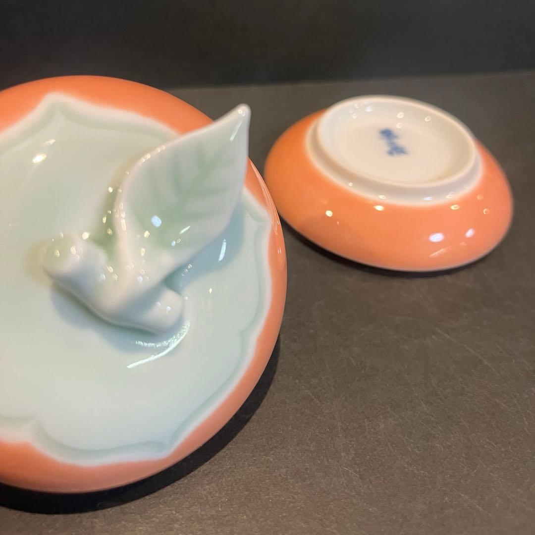 未使用 人間国宝 井上萬二「彩釉 柿 香合」共箱共布陶歴あり - メルカリ