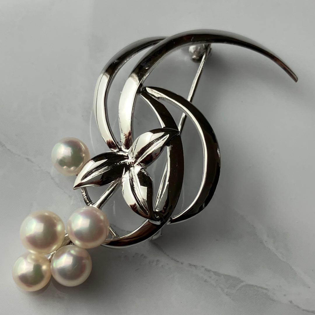 MIKIMOTO ミキモト あこや 本真珠 パール ブローチ リーフ 5粒 MIKIMOTO ミキモト あこや 本真珠 パール ブローチ リーフ 5粒 - メルカリ