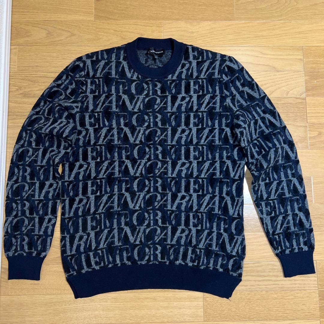 XXL【エンポリオアルマーニ】総柄ウールニット 楽天市場】エンポリオアルマーニ EMPORIO ARMANI ニット セーター
