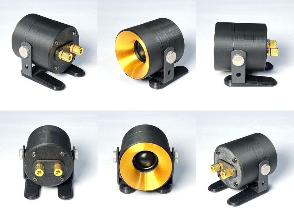 アドオン□高能率97dBホーンツイーター2個セット□ブラック/ゴールド