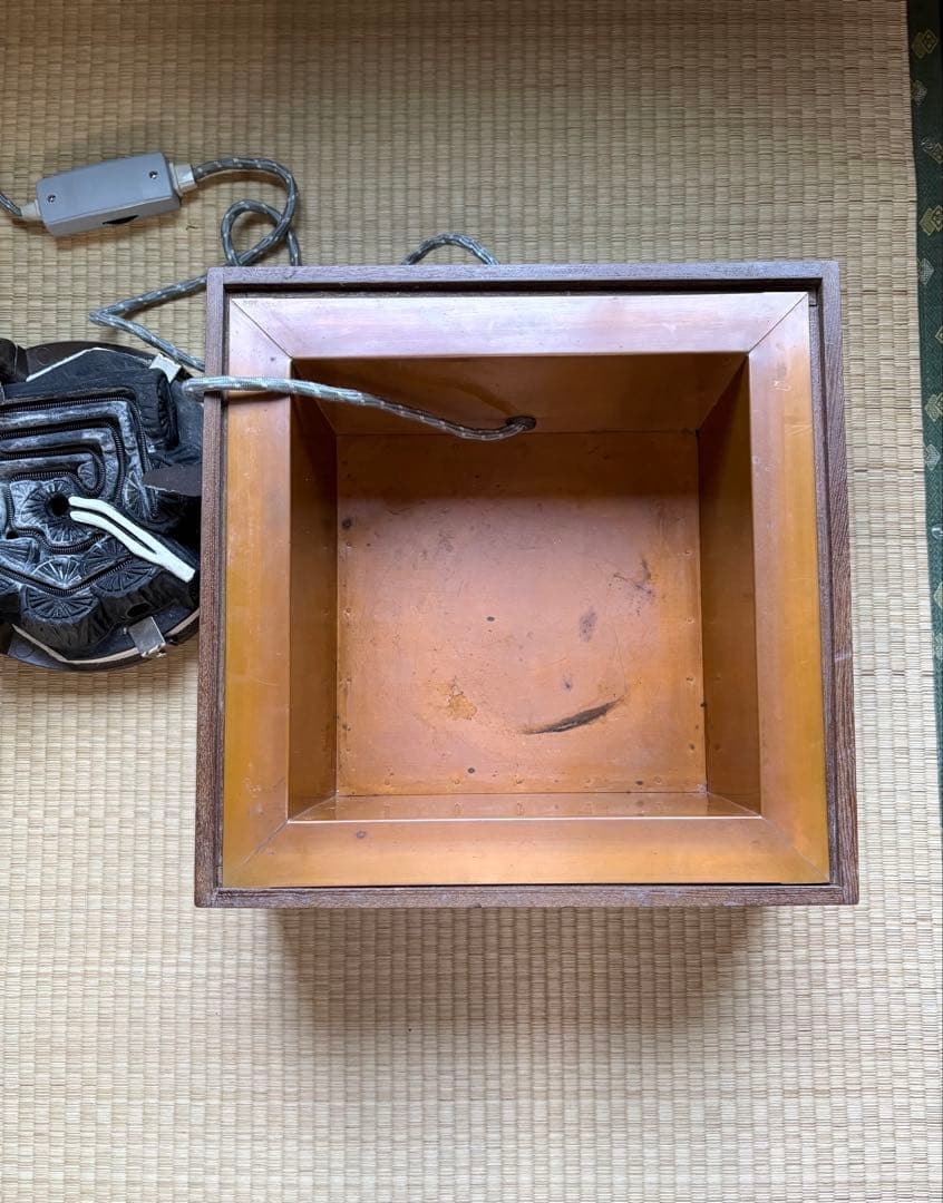 茶道具 電気炉付き 置き炉 銅落とし