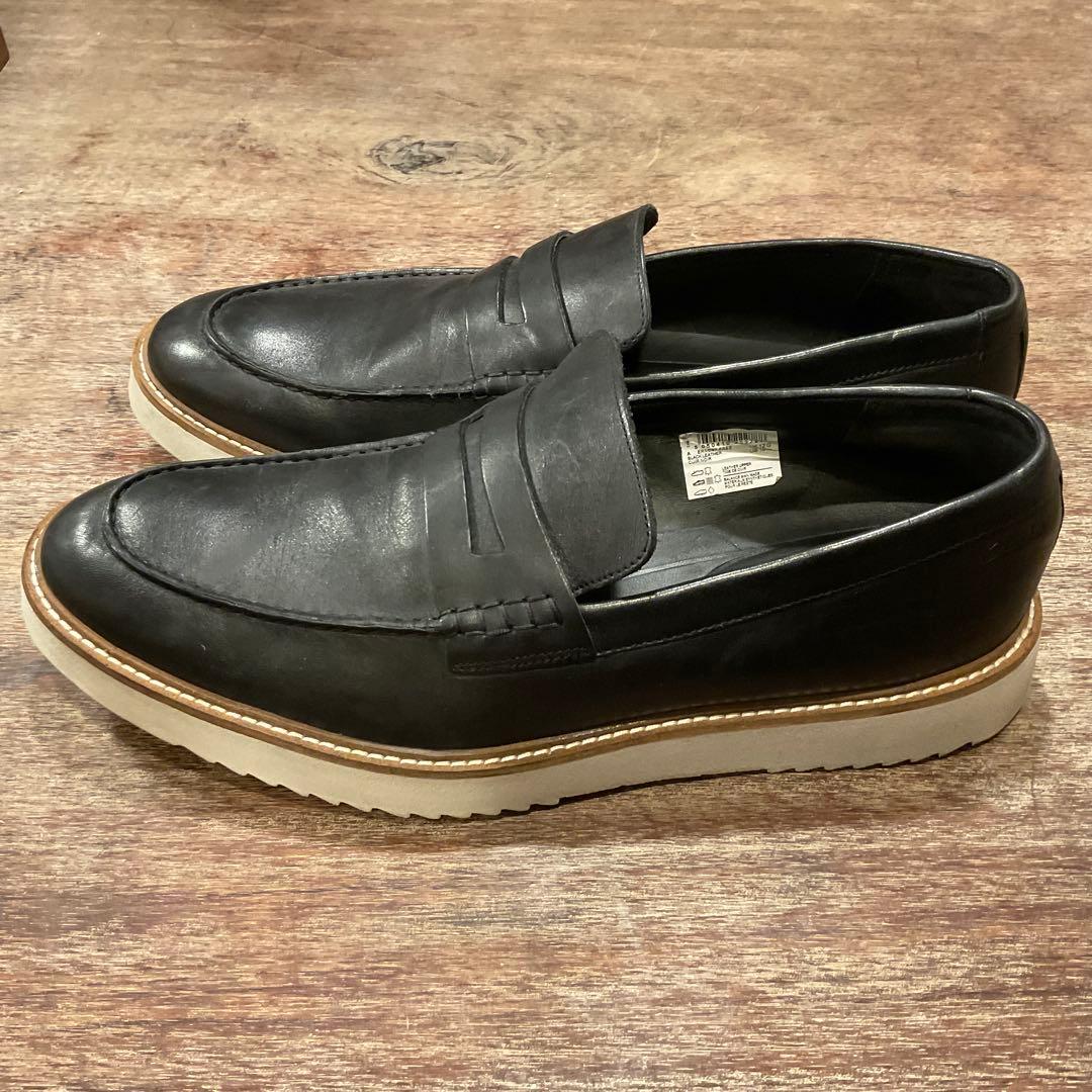 30cm！クラークス ローファー アーネストフリー メンズ ブラック