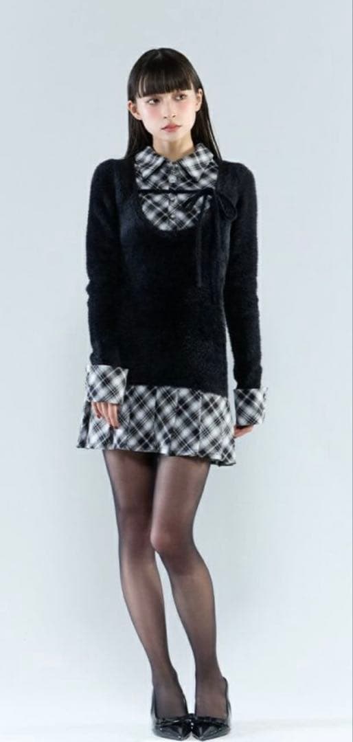 bubbles レイヤードプリーツニットワンピース - メルカリ