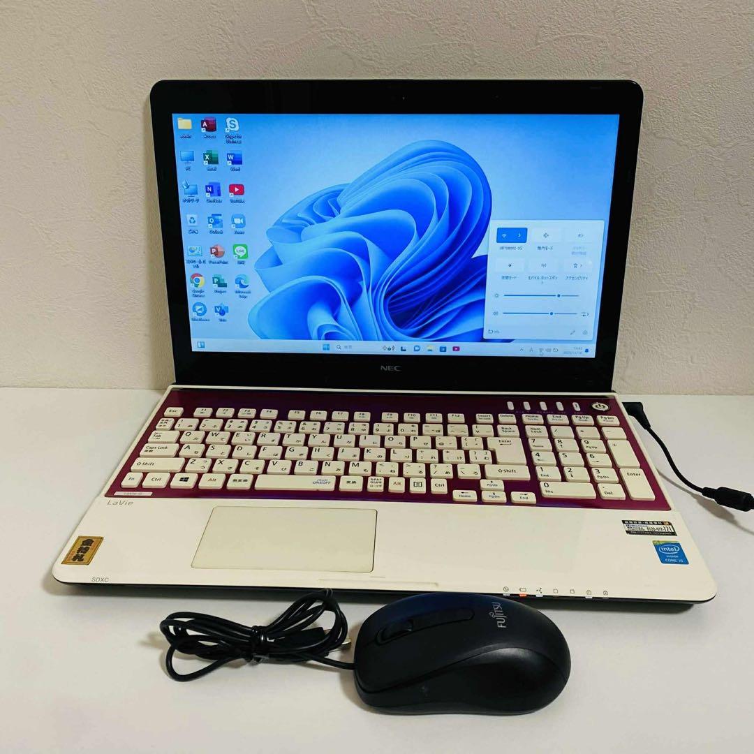 Y974 NECノートパソコンi5高速SSDサクサクWindows11オフィス付 Y974 NECノートパソコンi5高速SSDサクサクWindows11オフィス付