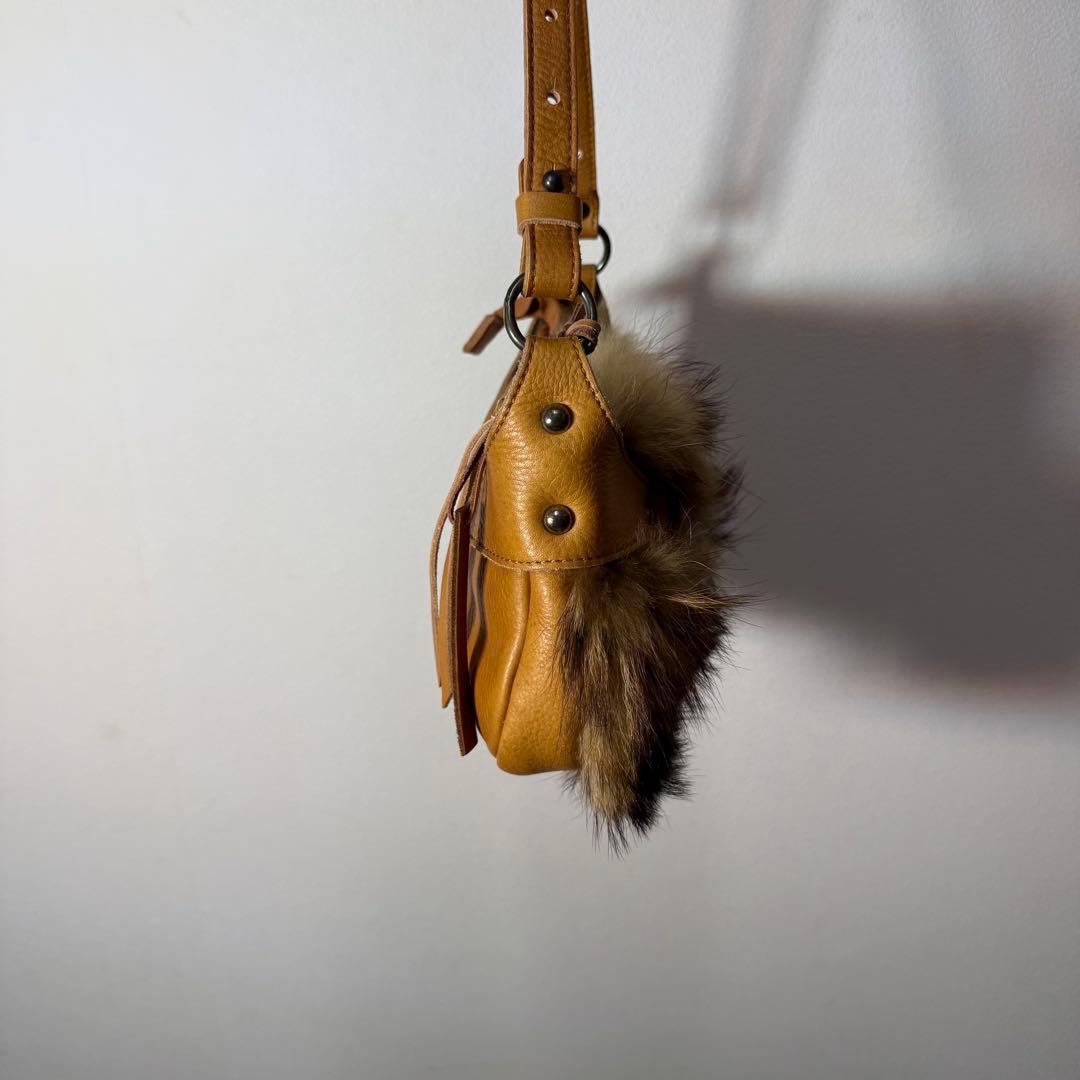 00s archive 本革 ファーバッグ Y2K 平成ギャル リアルレザー - メルカリ