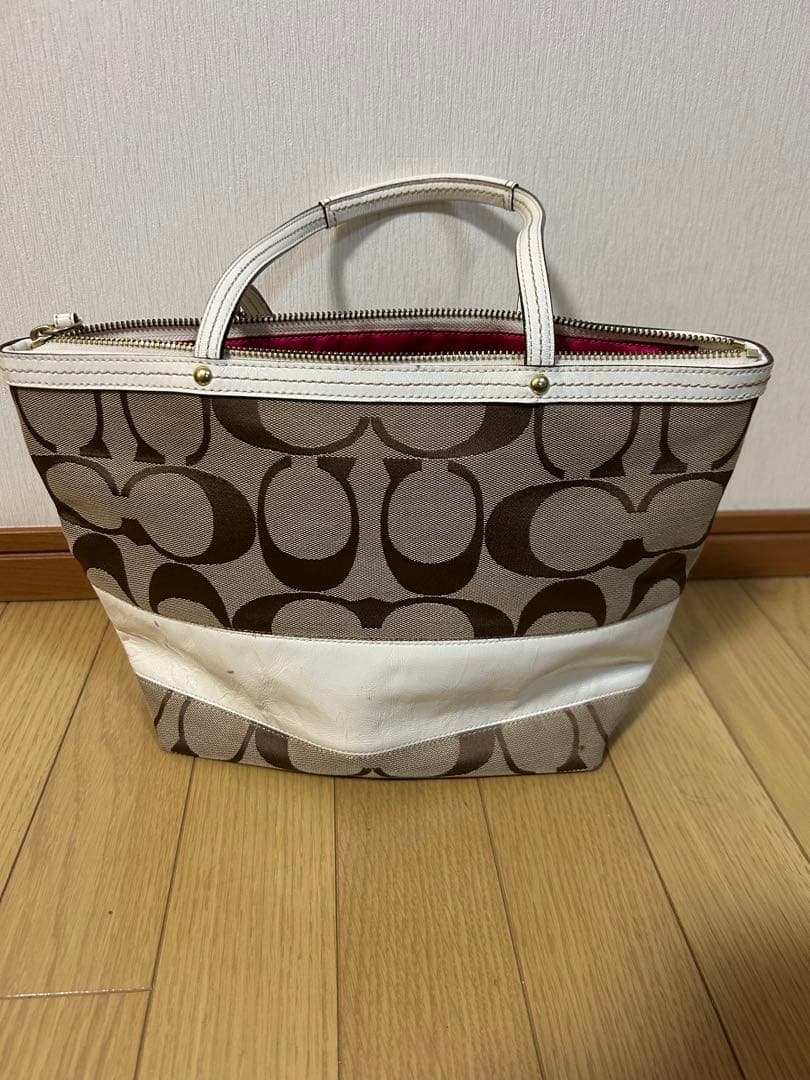 人気】COACH コーチ シグネチャートートバッグ キャンバスレザー