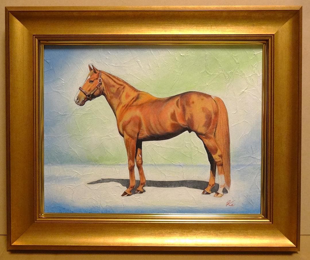 上鈴木正一 油彩画 F6号『オルフェーヴル号立ち姿』ケント様のオーダー