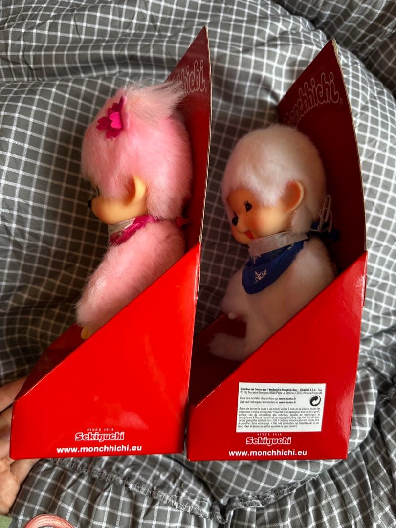 海外限定モンチッチ スノー白色 Sサイズ サクラピンク色S サイズ 2体