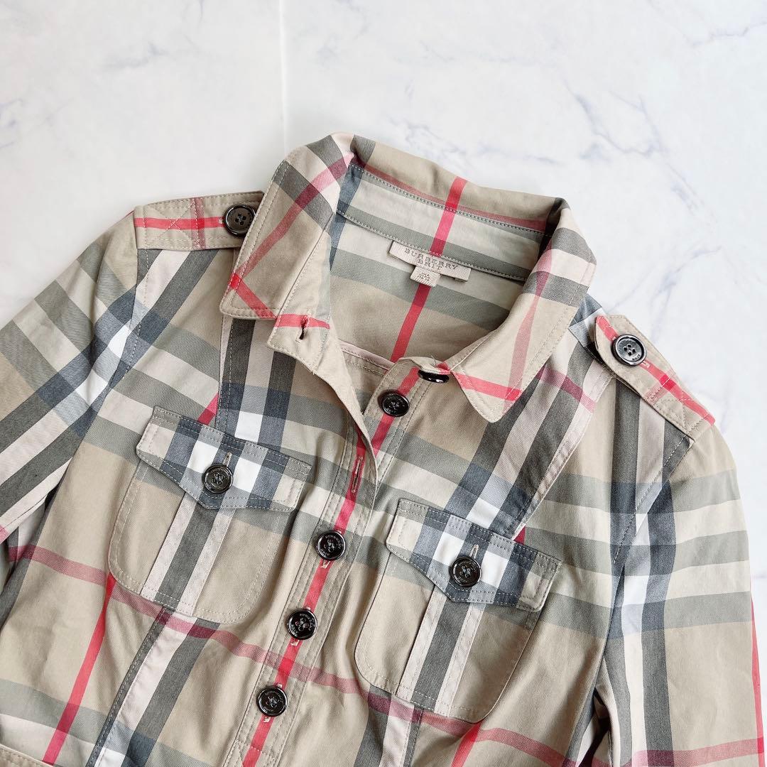 美品】BURBERRY シャツワンピース ノバチェック ベルト エポレット
