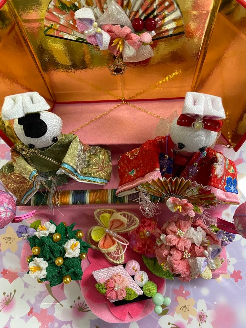 ちりめん細工 つまみ細工 うさぎ雛壇飾り No.679 ハンドメイド - メルカリ