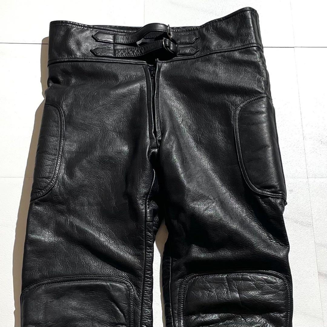 美品◦XL✨】LEAD レザーパンツ ベルト バイクパンツ 黒 LL - メルカリ