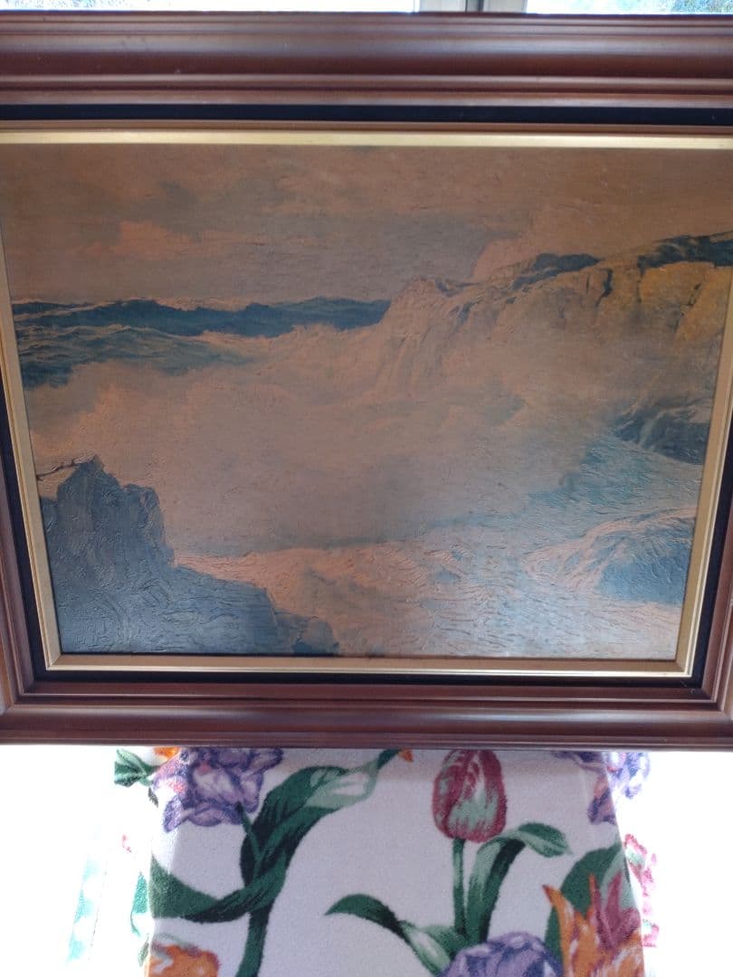 油画　約５０年以上前の油絵です。作者不明 作者不明 油彩（油絵） 「女の顔」 高級額装（ピカソ額縁店） 外国古画