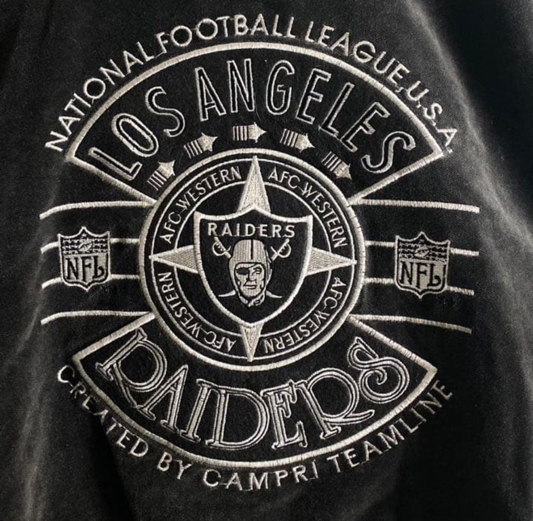 な*き様 《超希少品》NFL レイダース☆ブルゾン　刺繍ロゴ　チームロゴ　ベロア