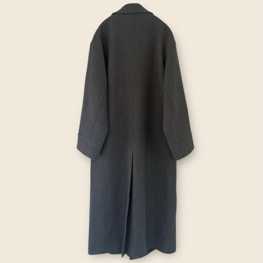 美品 uncrave アンクレイブ プルーフメルトンロング Pコートグレー