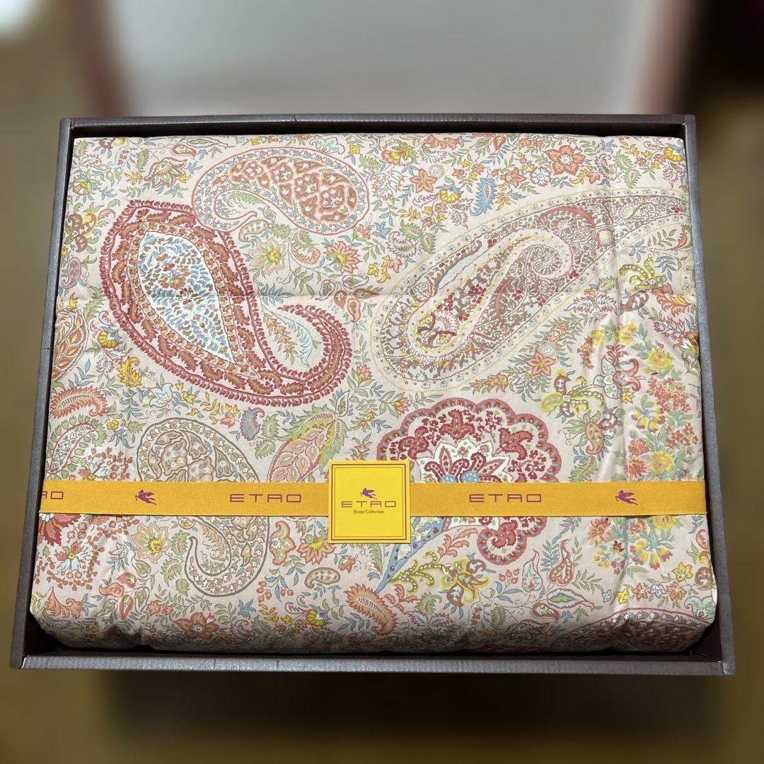 新品未使用　日本製　ETRO エトロ　高級羽毛布団　ダウンケット　肌掛けふとん タンスのゲン 肌掛け布団 ダウンケット 羽毛肌け布団 洗える 日本製 夏